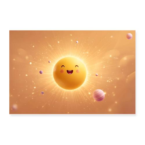 Cheerful Sun in Space - Poster 12x8