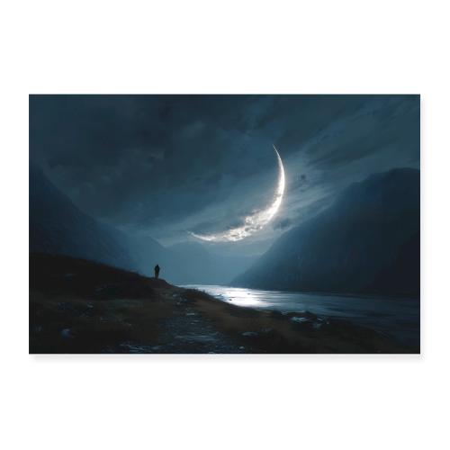 Moon: Celestial Reflection - Poster 12x8