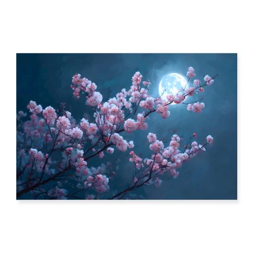 Moonlit Petals - Poster 12x8
