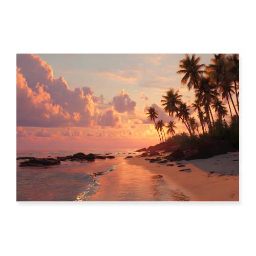 Golden Reflections at Dusk - Poster 12x8