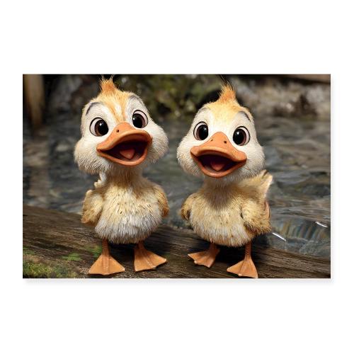 Happy Duck Duo - Poster 12x8