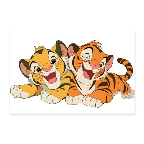 Playful Tiger Twins - Poster 12x8