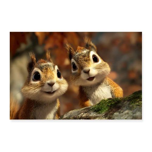 Squirrels: Curious Companions - Poster 12x8
