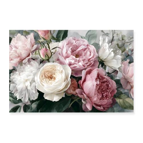 Watercolor: Pastel Petal Symphony - Poster 12x8