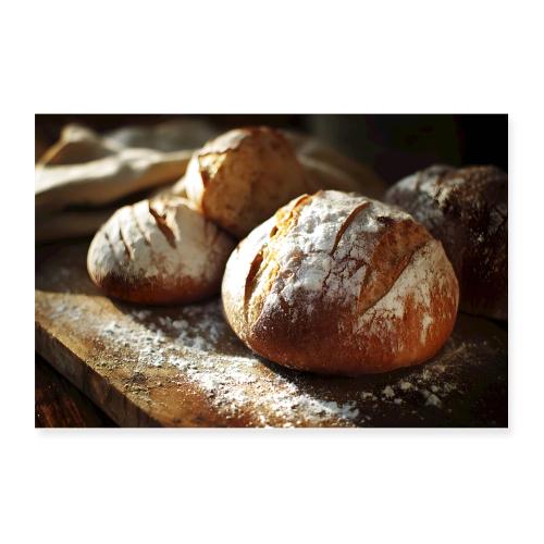 Rustic Flour-Dusted Loaves - Poster 12x8
