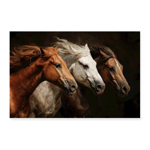 Horses: Thunder Run Trio - Poster 12x8
