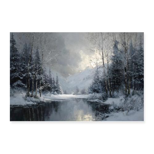 Winter Mirror Haven - Poster 12x8