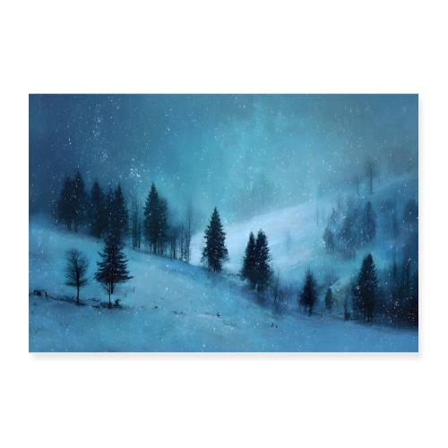 Blue Winter Glow - Poster 12x8