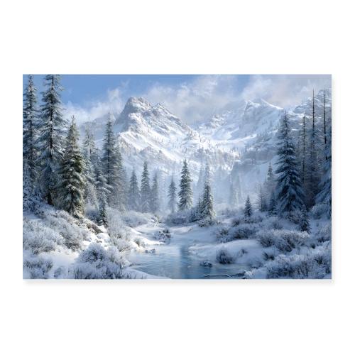Mountain Winter Radiance - Poster 12x8