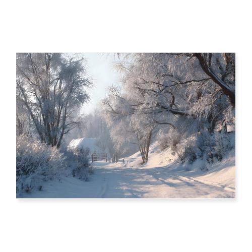 Sunlit Winter Path - Poster 12x8