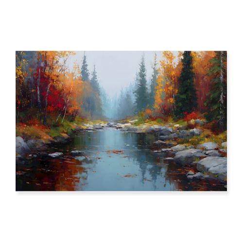 Autumn River Haven - Poster 12x8
