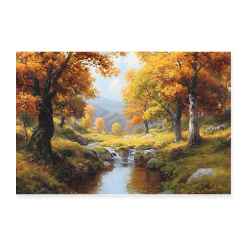 Autumn Path of Gold - Poster 12x8