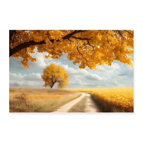 Autumn Golden Fields - Poster 12x8