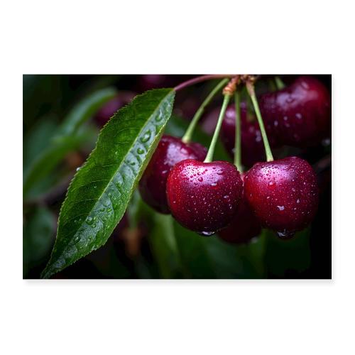 Cherries: Rain-Kissed Harvest - Poster 12x8