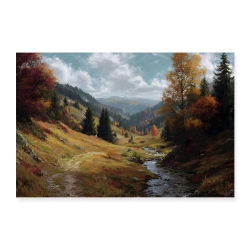 Path Through Autumn Peaks - Poster 12x8