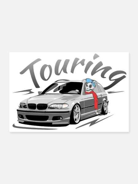 e46 touring - Poster 12x8 - white - Front