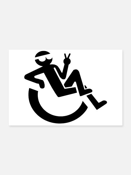 Image of relaxed wheelchair user # - Poster 12x8 - white - Front