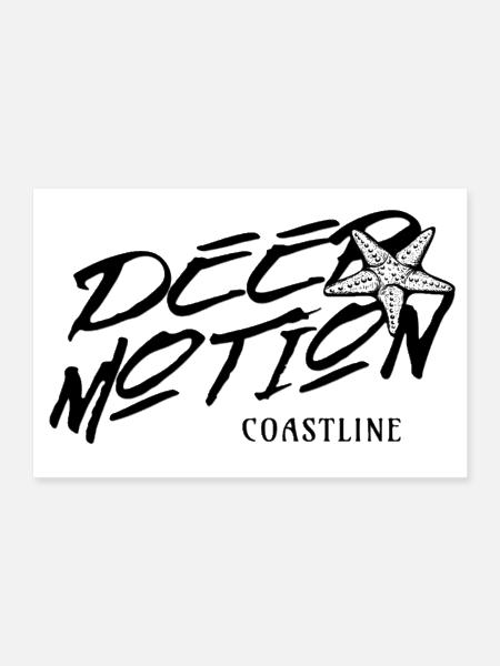 Deep Motion Coastline Beach Graphic - Poster 12x8 - white - Front
