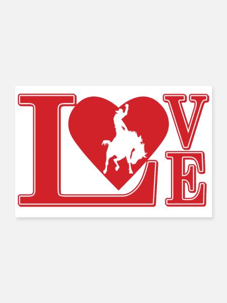 Cowboy Love Heart - Poster 12x8 - white - Front