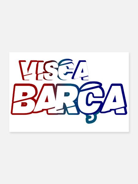 Visca Barca Bold Chant - Poster 12x8 - white - Front