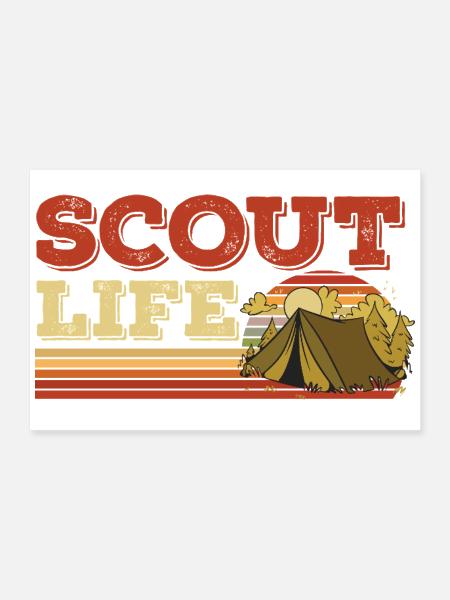 Camp de loisirs Retro Scout Scout Life - Poster 12 x 8 po - blanc - Devant