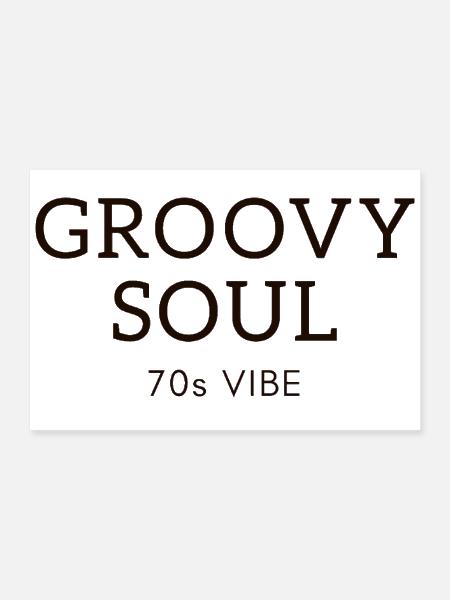 Groovy Soul 70s Vibe - Poster 12x8 - white - Front