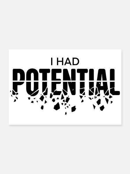 Funny Physics Teacher I Had Potential Humor - Poster 12x8 - white - Front