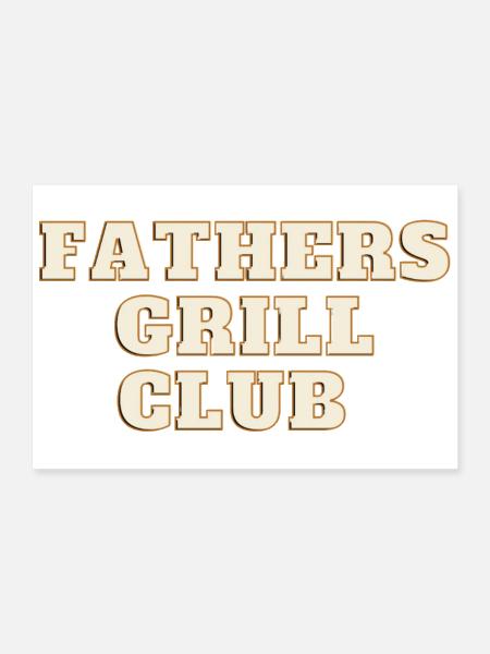 Fathers Grill Club - Cadeau de la fête des pères - Poster 12 x 8 po - blanc - Devant
