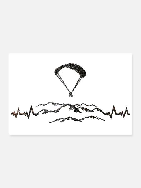 Glitter Kite Above rugged Waves - Poster 12x8 - white - Front