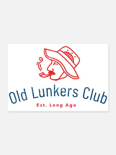 Old Lunkers Club – Est. Long Ago Fishing Tee - Poster 12x8 - white - Front