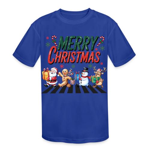 Christmas Collection Merry Christmas Crossing #1 - Kids' Moisture Wicking Performance T-Shirt