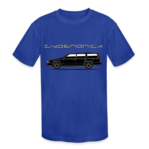 Cyberbrick Future Electric Wagon Black Outlines - Kids' Moisture Wicking Performance T-Shirt