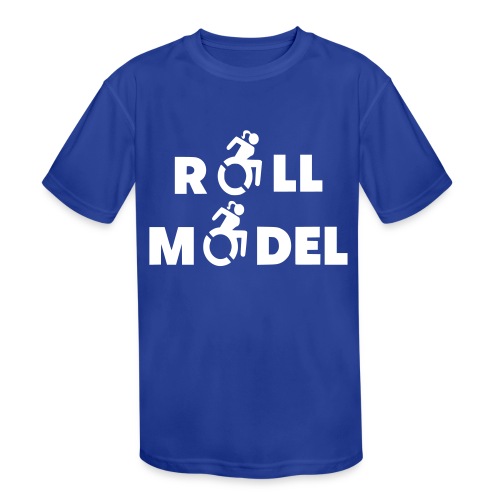 As a lady in a wheelchair i am a roll model - Kids' Moisture Wicking Performance T-Shirt