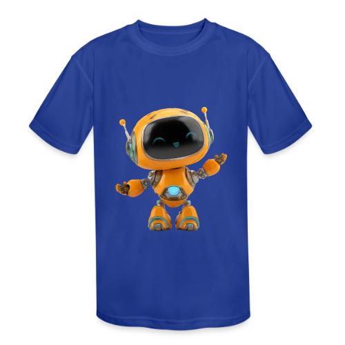 Playful Orange 3D Cartoon Robot for Kids - Kids' Moisture Wicking Performance T-Shirt