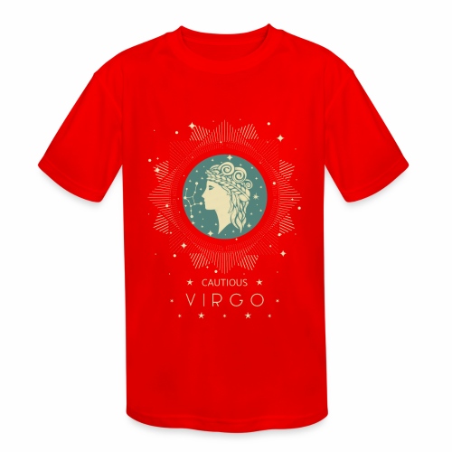 Zodiac sign Cautious Virgo August September - Kids' Moisture Wicking Performance T-Shirt