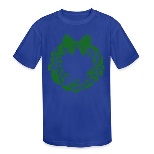 Christmas Season Wreath, Green - Kids' Moisture Wicking Performance T-Shirt