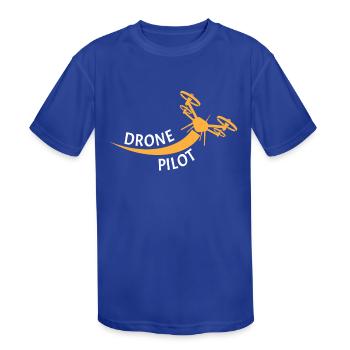 Drone Pilot Drones - Kids' Moisture Wicking Performance T-Shirt - royal blue - Front