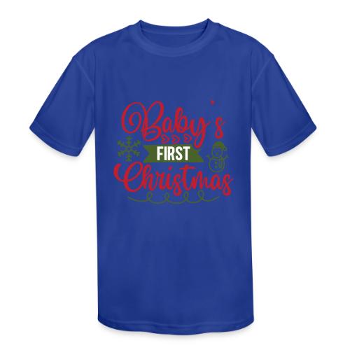 Baby s First Christmas - Kids' Moisture Wicking Performance T-Shirt