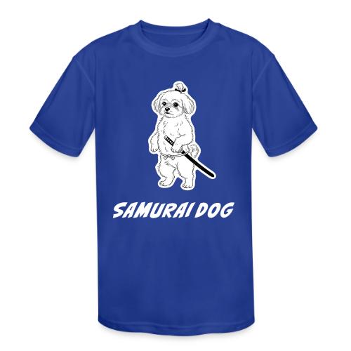 Samurai Maltese Katana Warrior Dog Tee - Kids' Moisture Wicking Performance T-Shirt