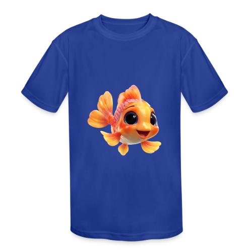 Cheerful 3D Orange Baby Fish - Kids' Moisture Wicking Performance T-Shirt