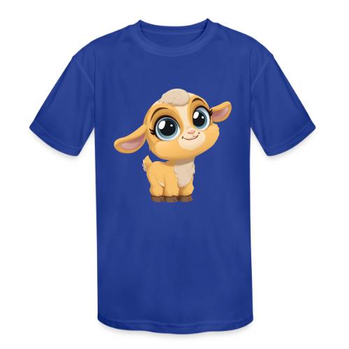 Sweet Cartoon Baby Goat with Joyful Smile - Kids' Moisture Wicking Performance T-Shirt