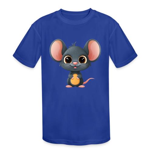 Joyful Cartoon Baby Mouse Smiling Brightly - Kids' Moisture Wicking Performance T-Shirt