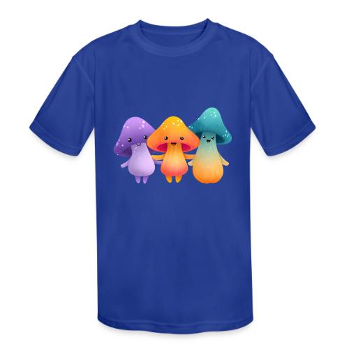 Cheerful Mushroom Friends - Kids' Moisture Wicking Performance T-Shirt