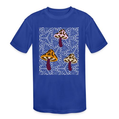 Fall Season Mushroom Designs - Kids' Moisture Wicking Performance T-Shirt