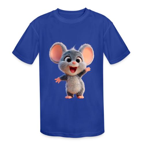 Joyful Cartoon Baby Mouse Arms Up - Kids' Moisture Wicking Performance T-Shirt