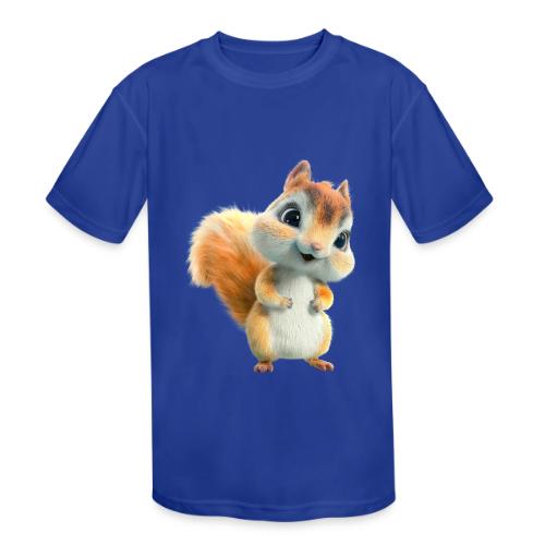 Adorable Cartoon Baby Squirrel Smiling - Kids' Moisture Wicking Performance T-Shirt