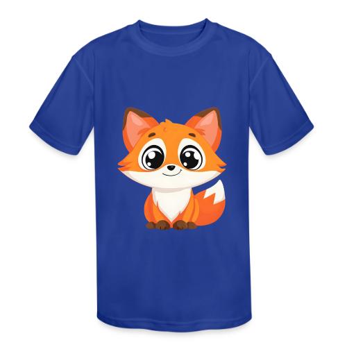 Adorable Cartoon Fox with Big Innocent Eyes - Kids' Moisture Wicking Performance T-Shirt