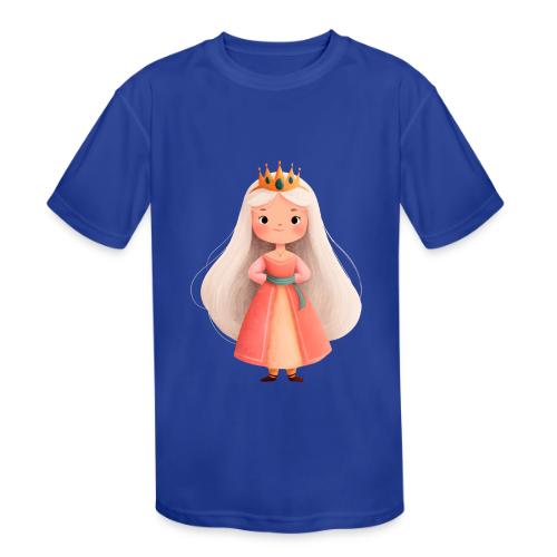 Cute Cartoon Little Princess with Long Hair - Kids' Moisture Wicking Performance T-Shirt