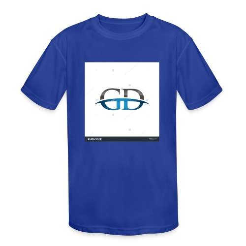 stock vector gd initial company blue swoosh logo 3 - Kids' Moisture Wicking Performance T-Shirt