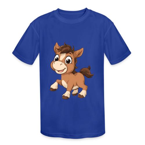 Playful Cartoon Baby Pony Full of Joy - Kids' Moisture Wicking Performance T-Shirt